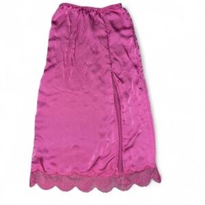 Aerie Pink Lace Slip Skirt Medium